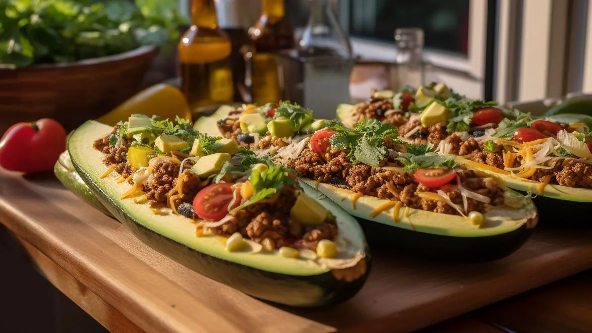 25 healthy dinner ideas for weight loss_Taco Zucchini Boats