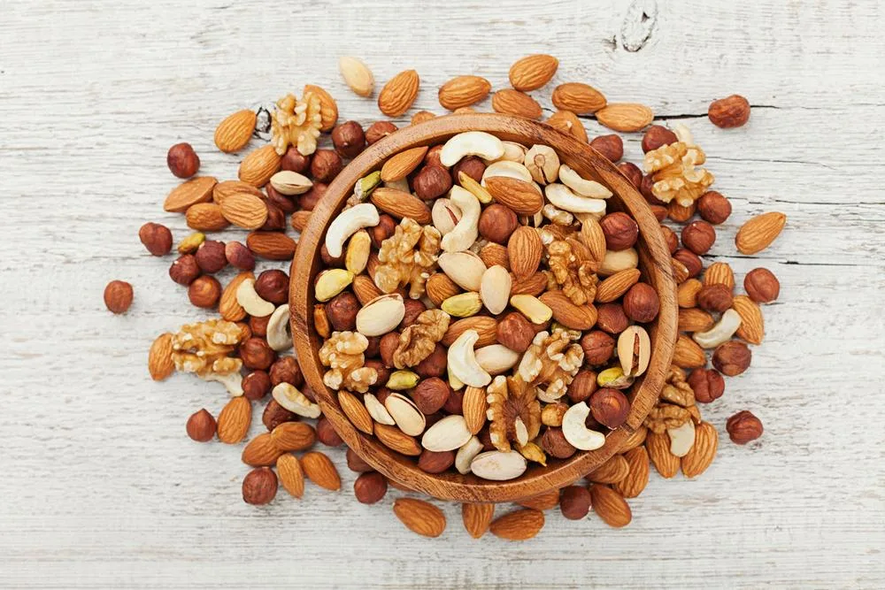Nuts are usually included in a weight-loss diet because they keep you feeling full
