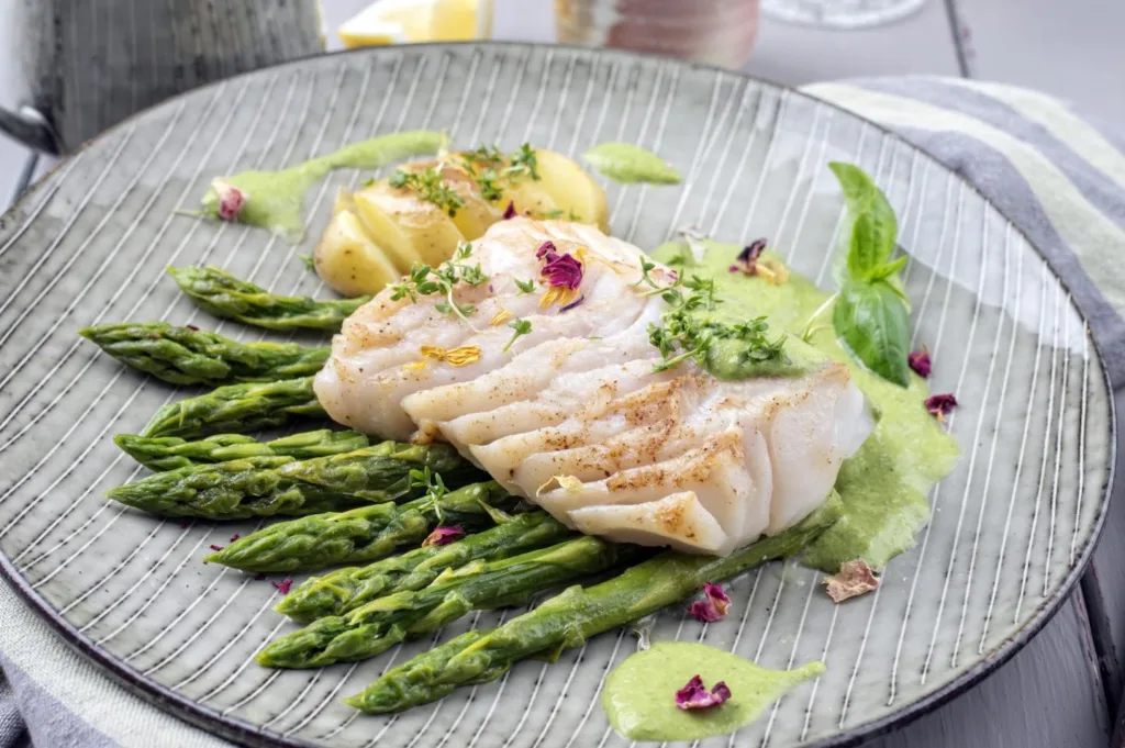 Fish En Papillote With Asparagus Salad