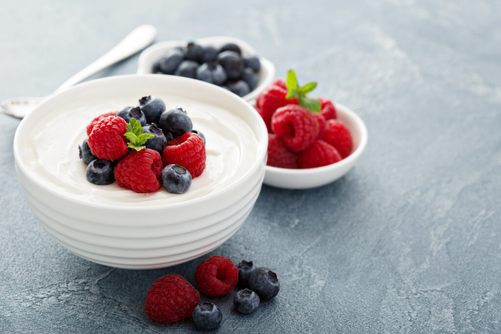 Healthy Greek yogurt bowl with