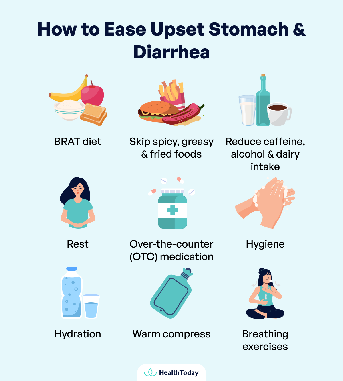 How To Stop Diarrhea Cramps and Upset Stomach 01